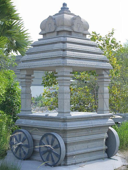 135" Vijaya Vittala Temple Hampi | Hand Carved Granite Stone Statue | Temple Statue for Garden