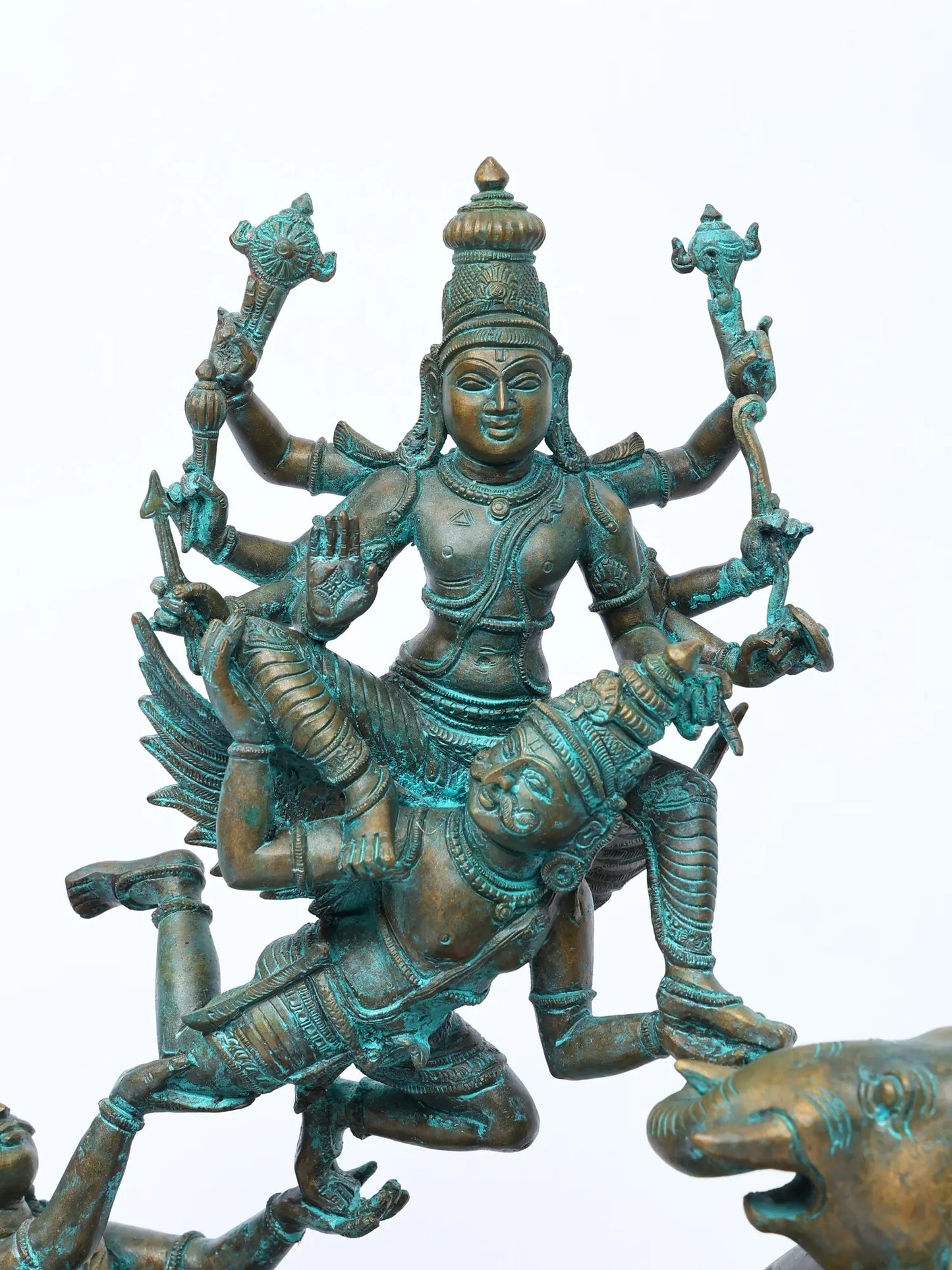 17" Gajendra Moksha - Lord Vishnu on Garuda | Bronze Masterpiece