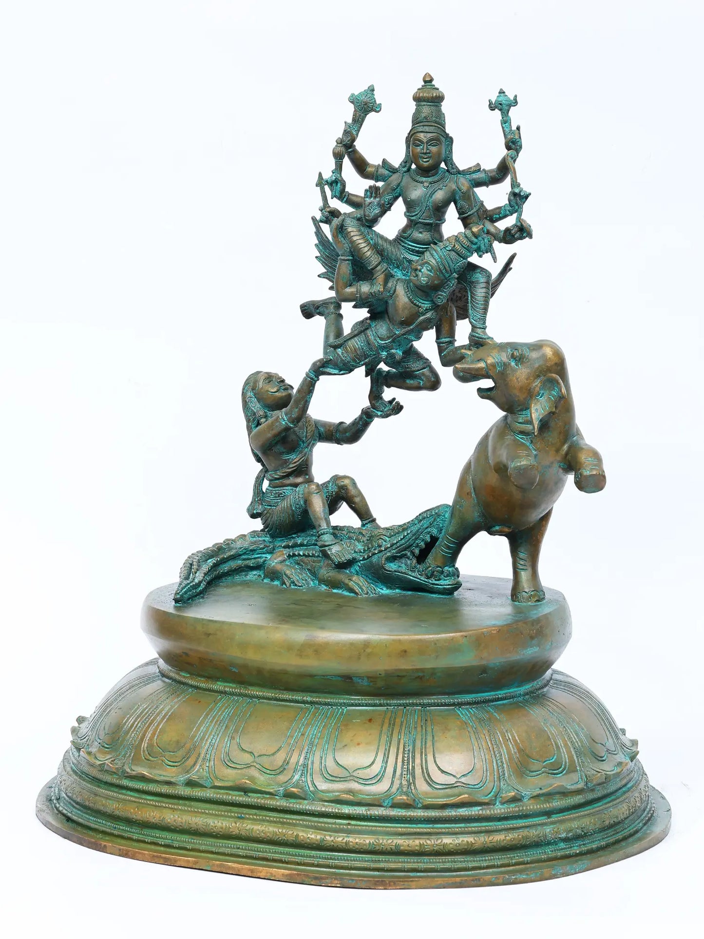 17" Gajendra Moksha - Lord Vishnu on Garuda | Bronze Masterpiece