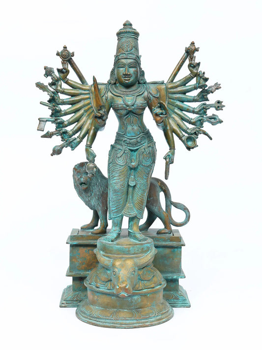 19" Eighteen Armed Standing Goddess Durga