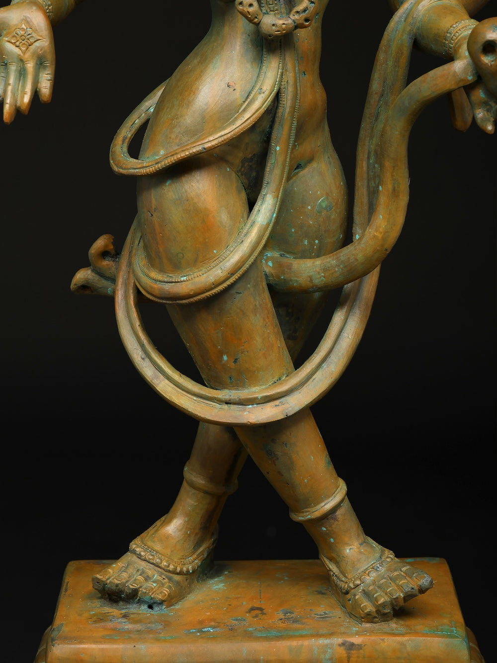 Chaturbhuja Kali in Tribhanga with Sword and Skull in Panchaloha Bronze – Swamimalai, Tamil Nadu