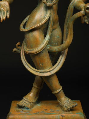 Chaturbhuja Kali in Tribhanga with Sword and Skull in Panchaloha Bronze – Swamimalai, Tamil Nadu