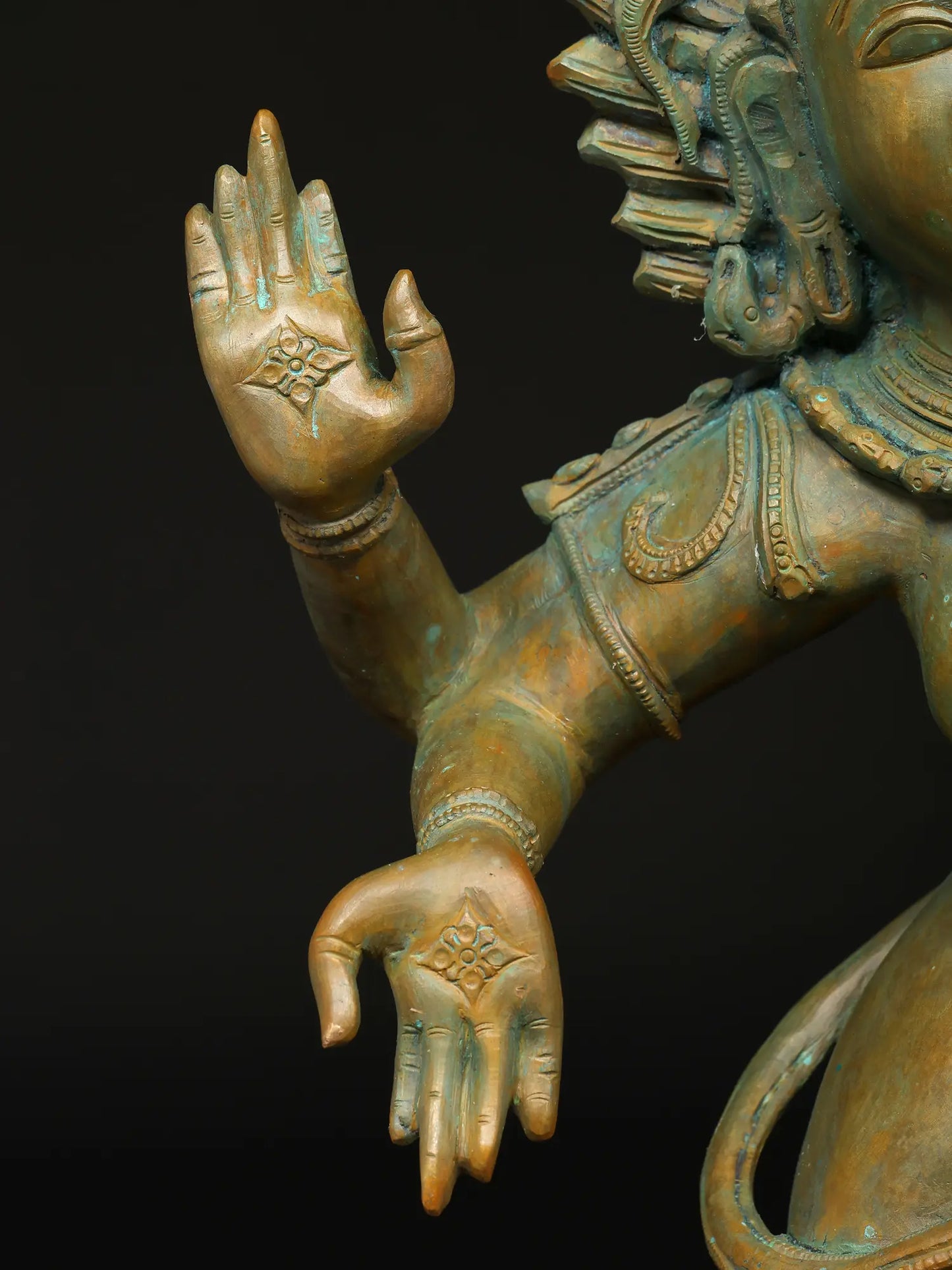 21" Dancing Goddess Kali with Four Arms | Panchaloha Bronze Statue from Swamimalai