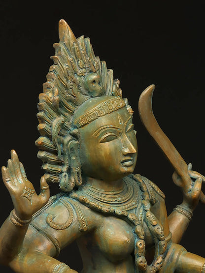 21" Dancing Goddess Kali with Four Arms | Panchaloha Bronze Statue from Swamimalai