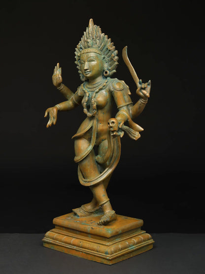 21" Dancing Goddess Kali with Four Arms | Panchaloha Bronze Statue from Swamimalai