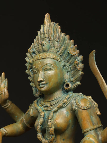 21" Dancing Goddess Kali with Four Arms | Panchaloha Bronze Statue from Swamimalai