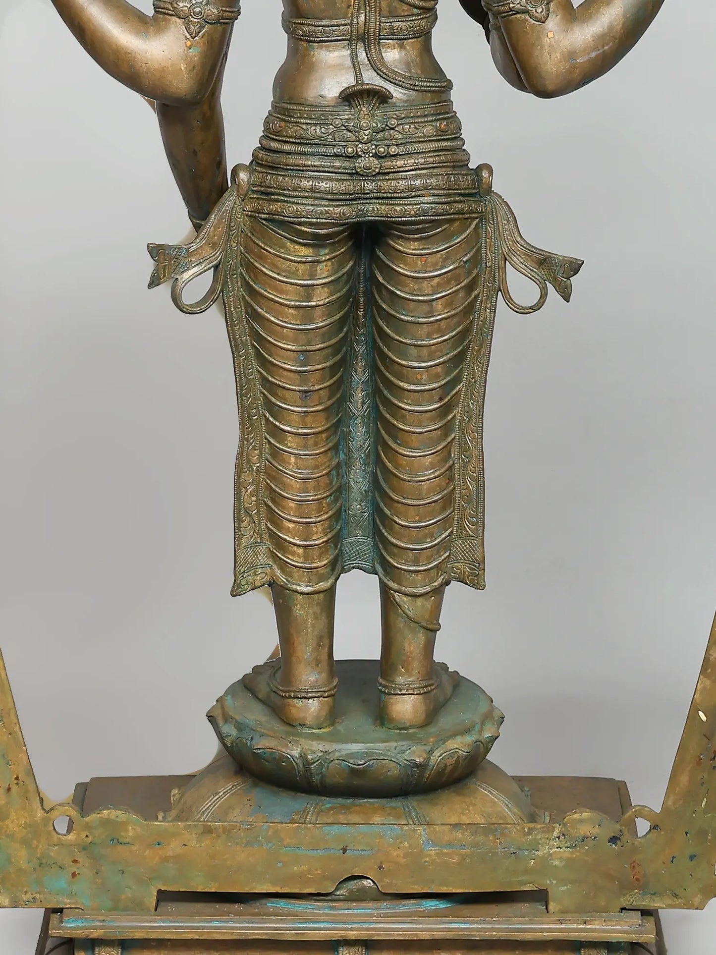 52" Lord Vishnu with Prabhavali (Lost-Wax) | Panchaloha Bronze from Swamimalai | Bronze Statue for Temple