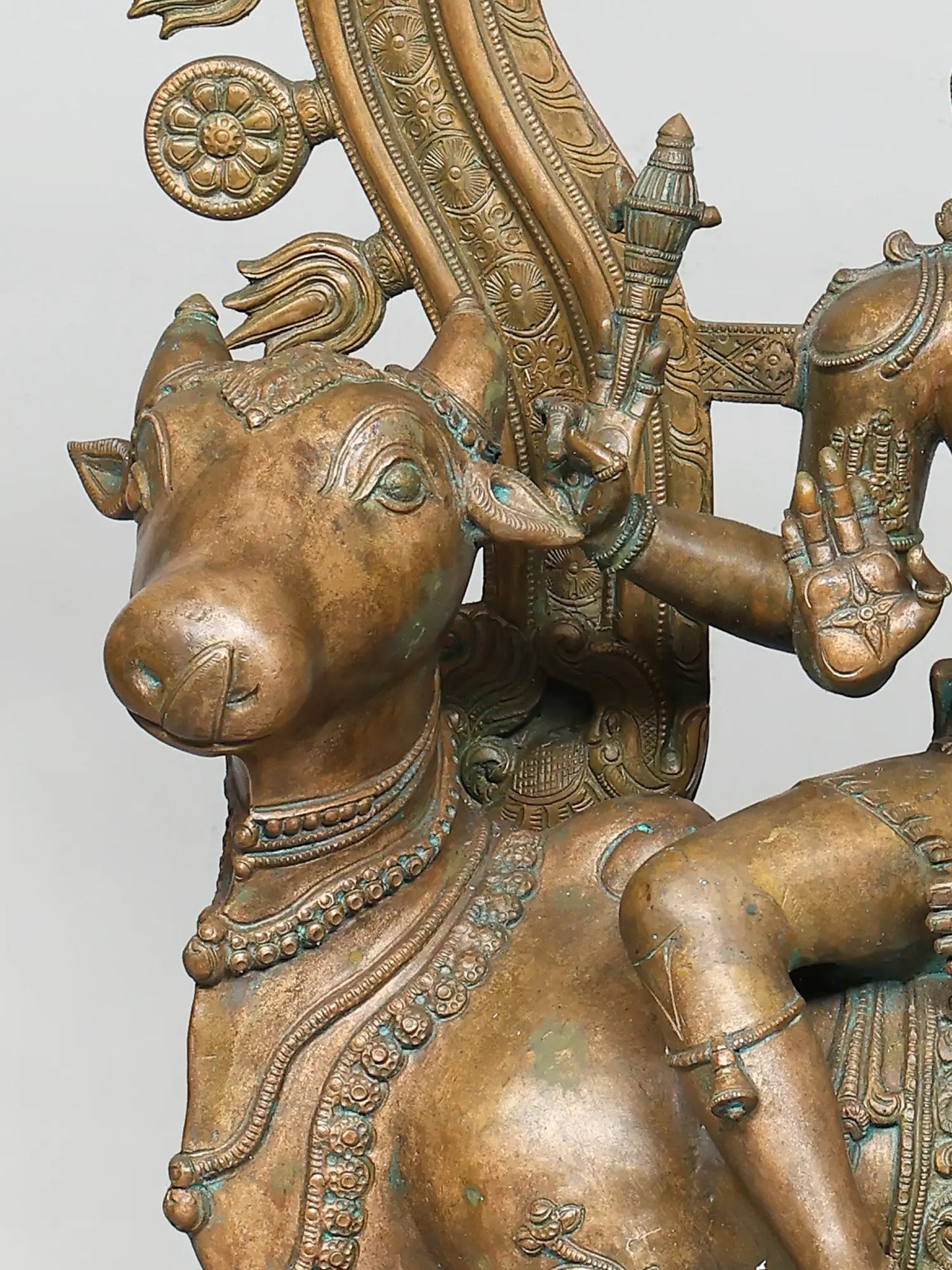 36" Superfine Pradosha Moorthy (Lord Shiva and Goddess Parvati on Nandi) | Panchaloha Bronze from Swamimalai