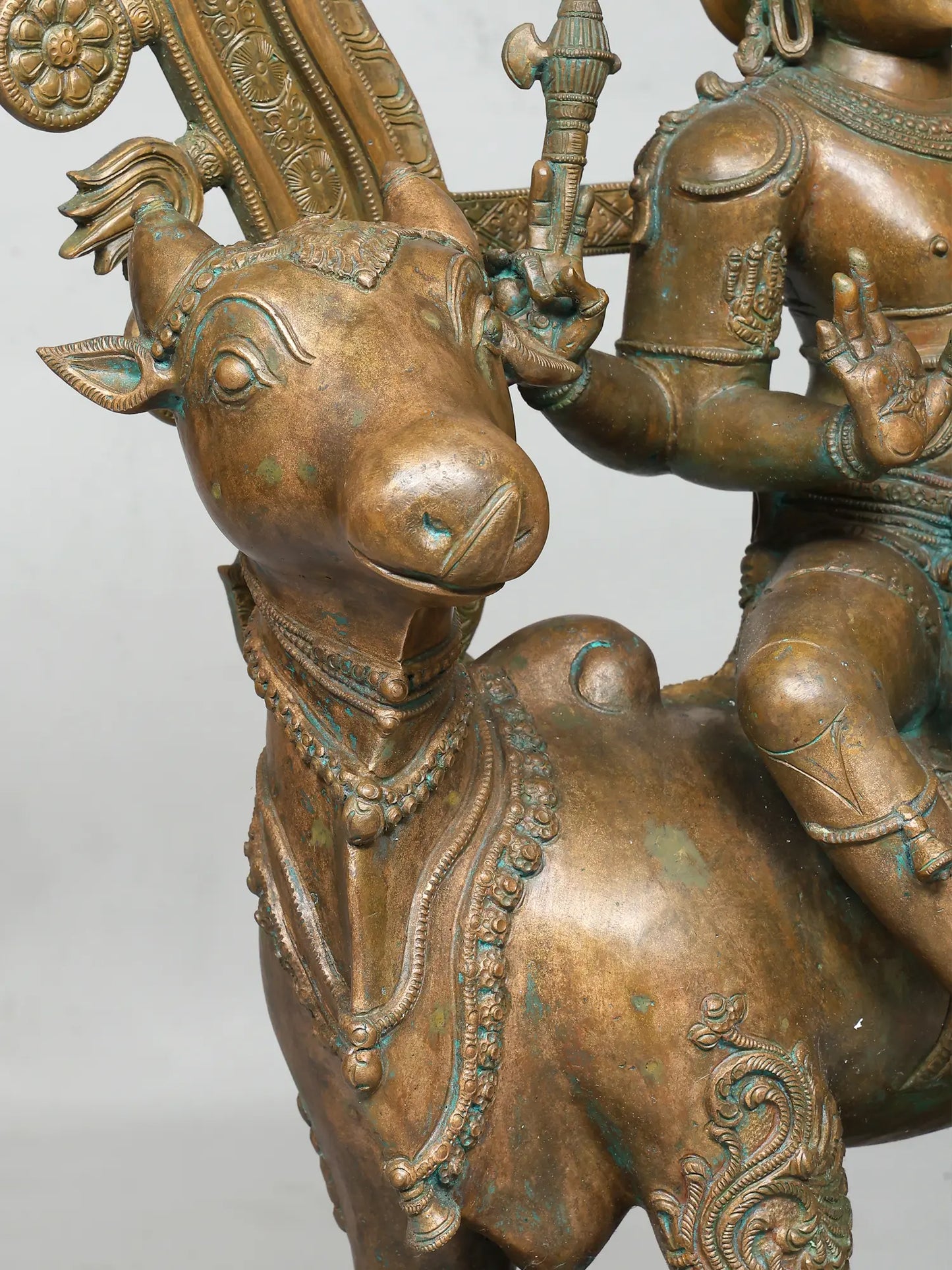 36" Superfine Pradosha Moorthy (Lord Shiva and Goddess Parvati on Nandi) | Panchaloha Bronze from Swamimalai