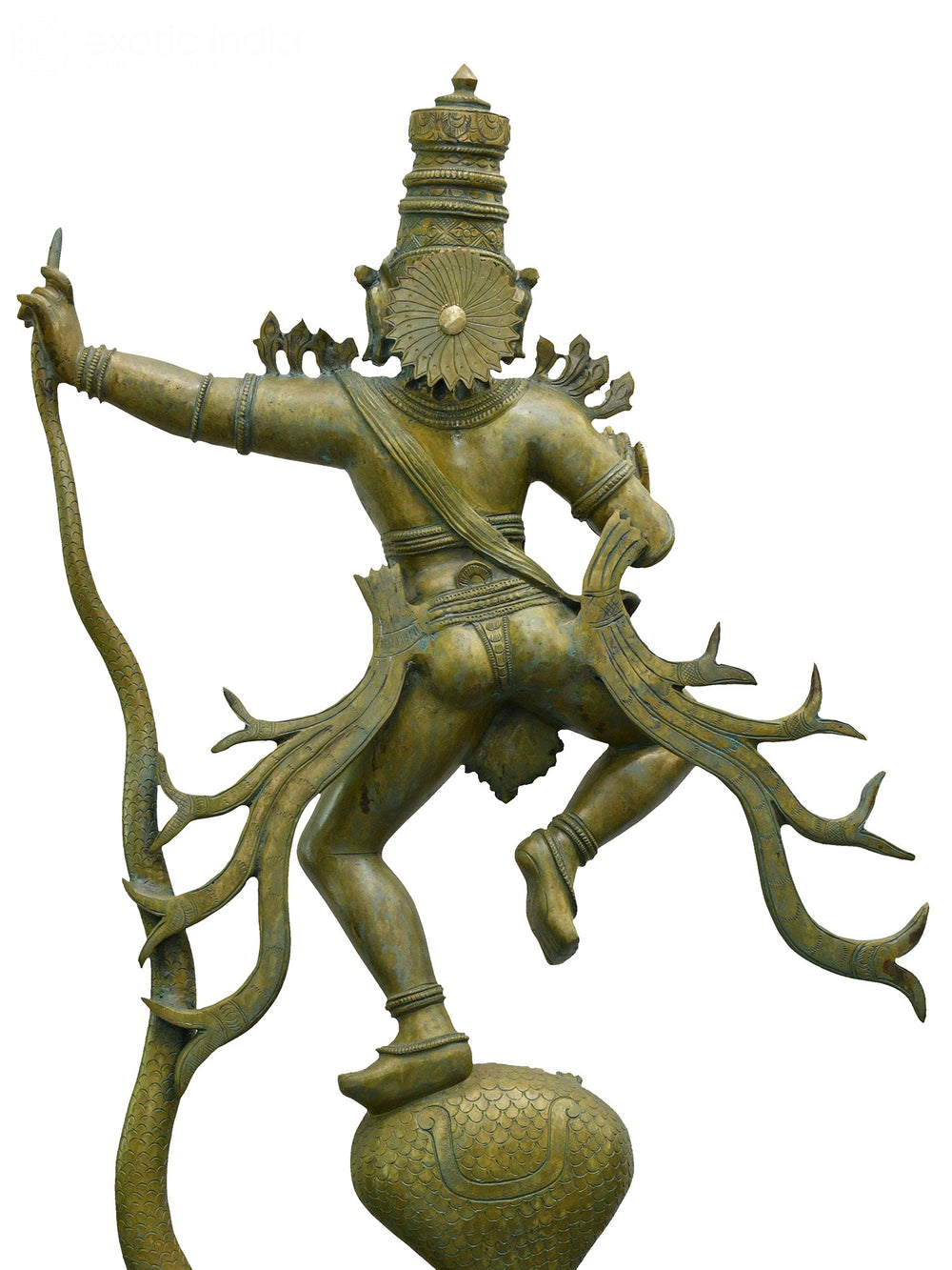 Krishna Subduing Kaliya in Dynamic Pose in Bronze – Swamimalai, Tamil Nadu
