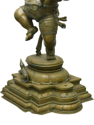 Six-Armed Dancing Ganesha with Modaka and Mushaka in Bronze – Swamimalai, Tamil Nadu