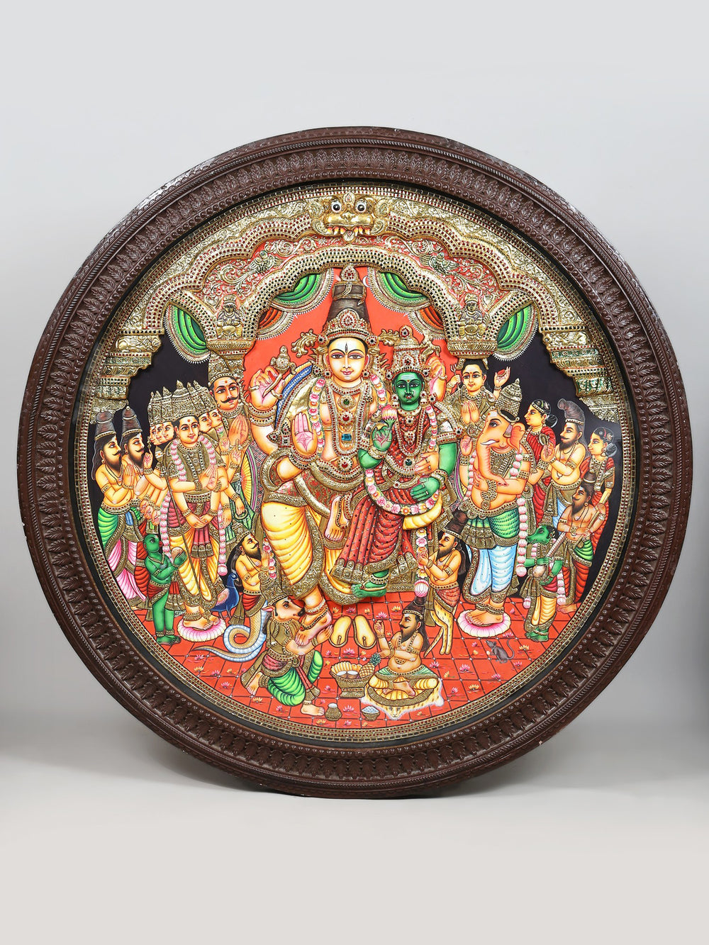 Shiva–Parvati Kalyanam Tanjore Painting