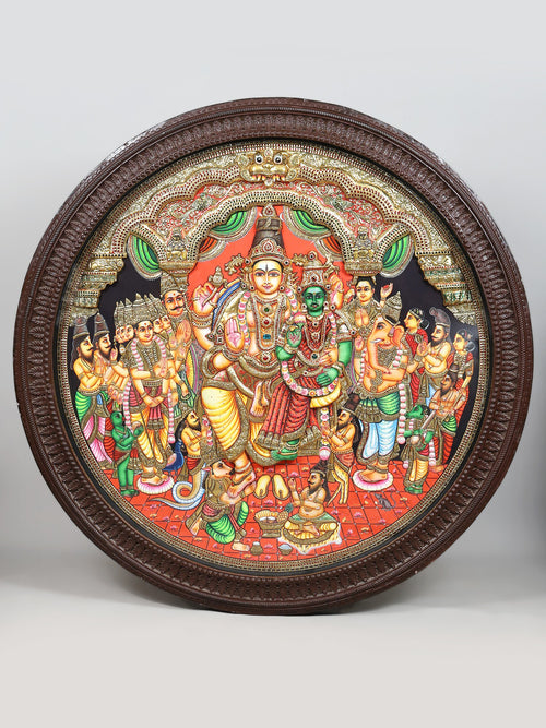 Shiva–Parvati Kalyanam Tanjore Painting