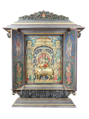 Shiva Parvati Mandapam Tanjore Painting