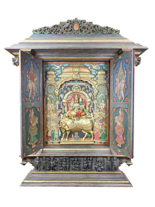 Shiva Parvati Mandapam Tanjore Painting