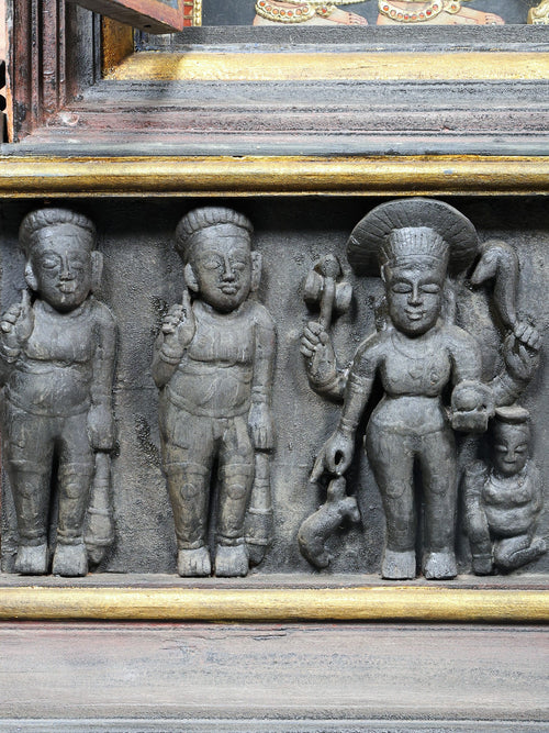 Grand Shiva Parvati Mandapam | Embossed Tanjore Painting