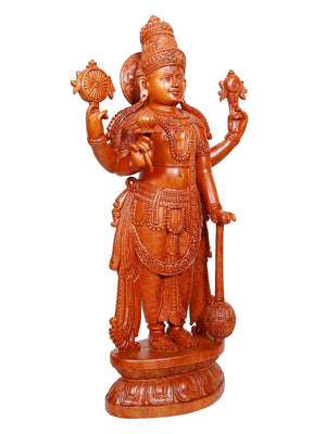 Shri Vishnu Wooden Statue