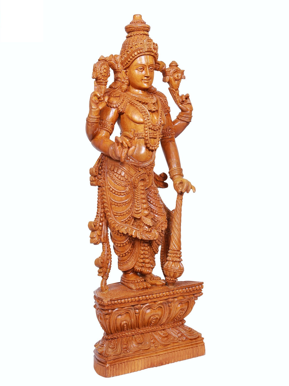 Handcrafted Teakwood Vishnu Sculpture