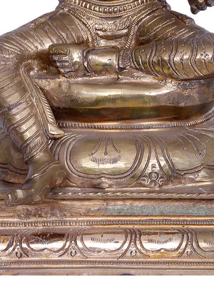 Four-Armed Mariamman in Lalitasana on Pedestal in Panchaloha Bronze – Swamimalai, Tamil Nadu