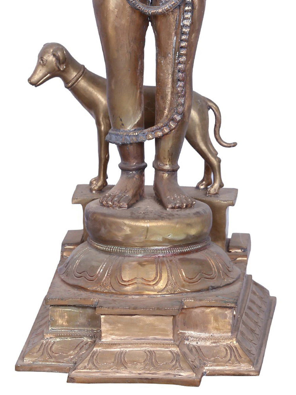 Standing Bhairava with Flame Crown and Dog in Panchaloha Bronze – Swamimalai, Tamil Nadu
