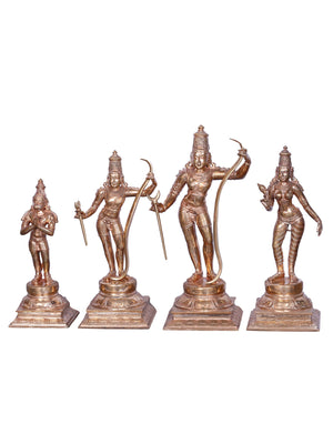 Rama Darbar with Rama, Sita, Lakshmana and Hanuman in Panchaloha Bronze