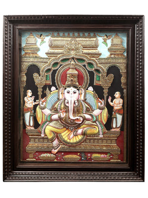 Large Lord Ganesha Tanjore Painting