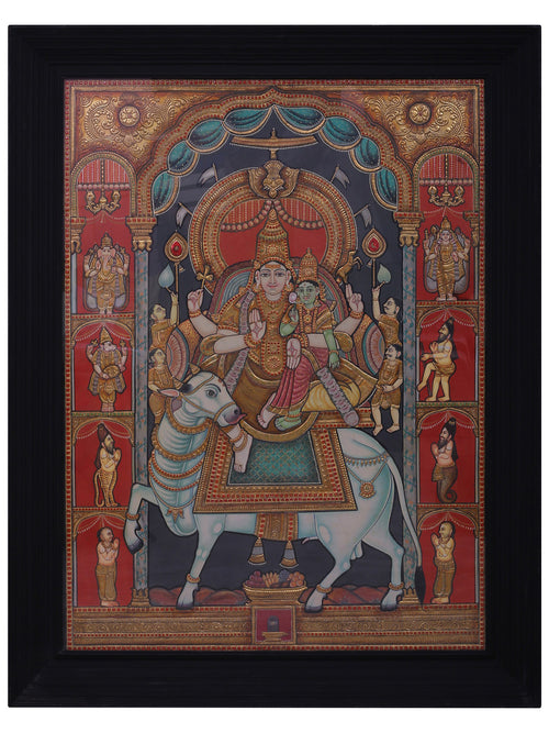 Shiva Parvati Marriage Tanjore Painting