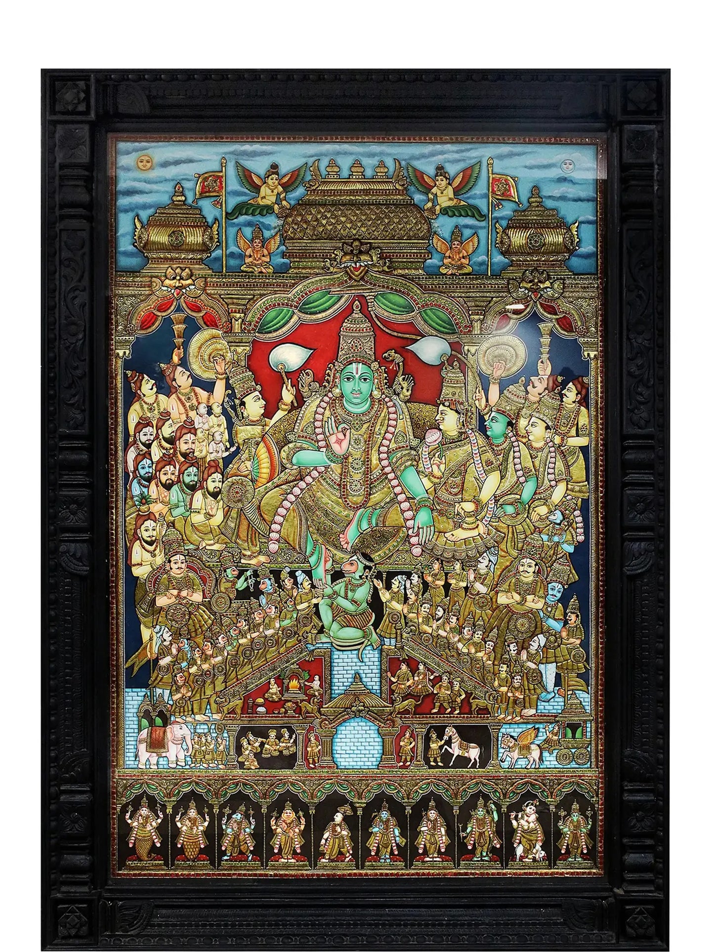 Sri Rama Pattabhishekam | Traditional Colors with 24 Karat Gold | (Winner of Shilp Guru Gold Medal Award
