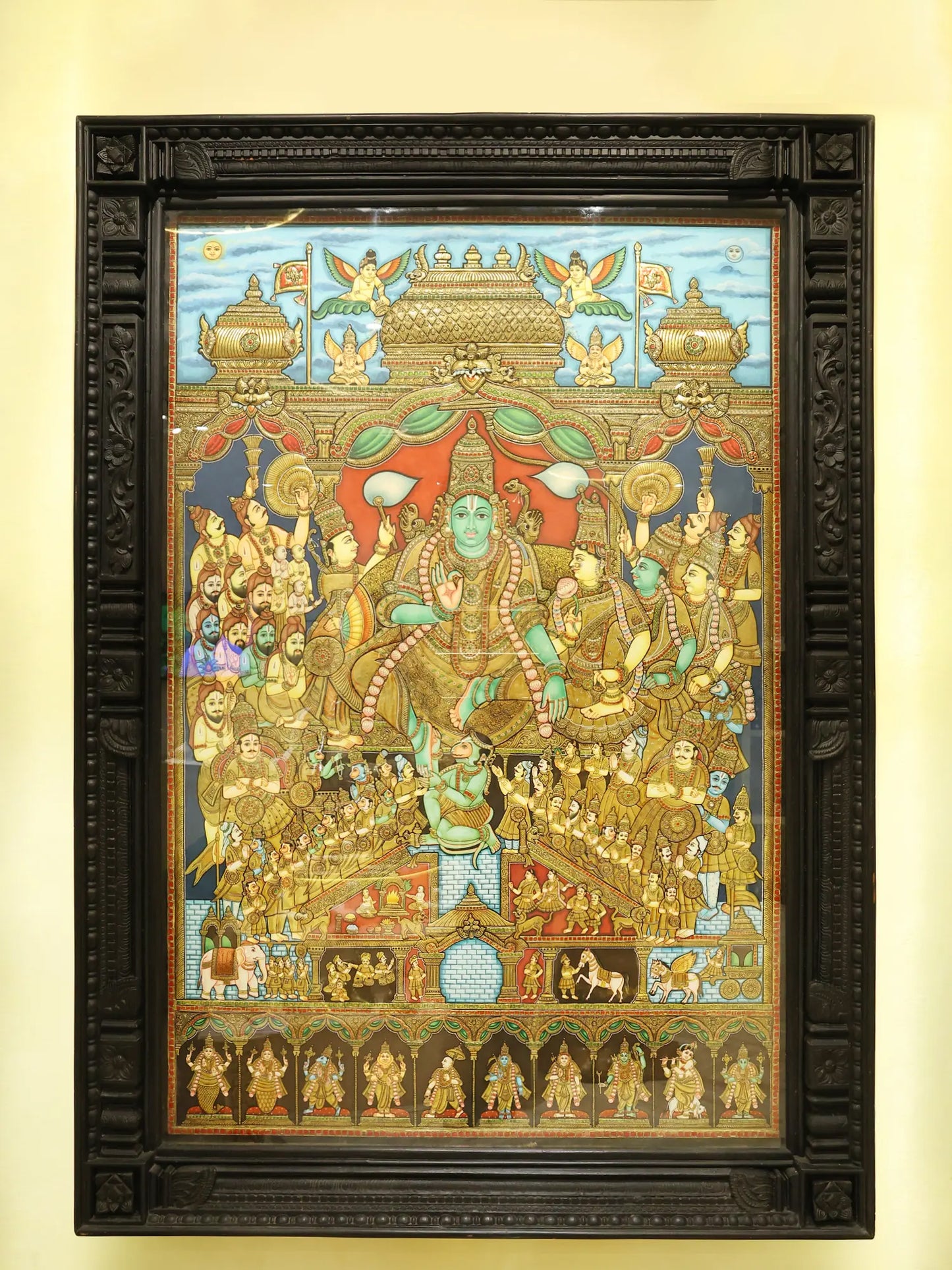 Sri Rama Pattabhishekam | Traditional Colors with 24 Karat Gold | (Winner of Shilp Guru Gold Medal Award