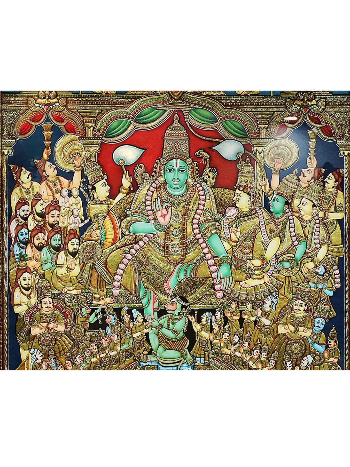 Sri Rama Pattabhishekam | Traditional Colors with 24 Karat Gold | (Winner of Shilp Guru Gold Medal Award