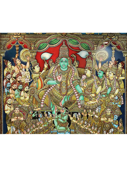 Sri Rama Pattabhishekam | Traditional Colors with 24 Karat Gold | (Winner of Shilp Guru Gold Medal Award