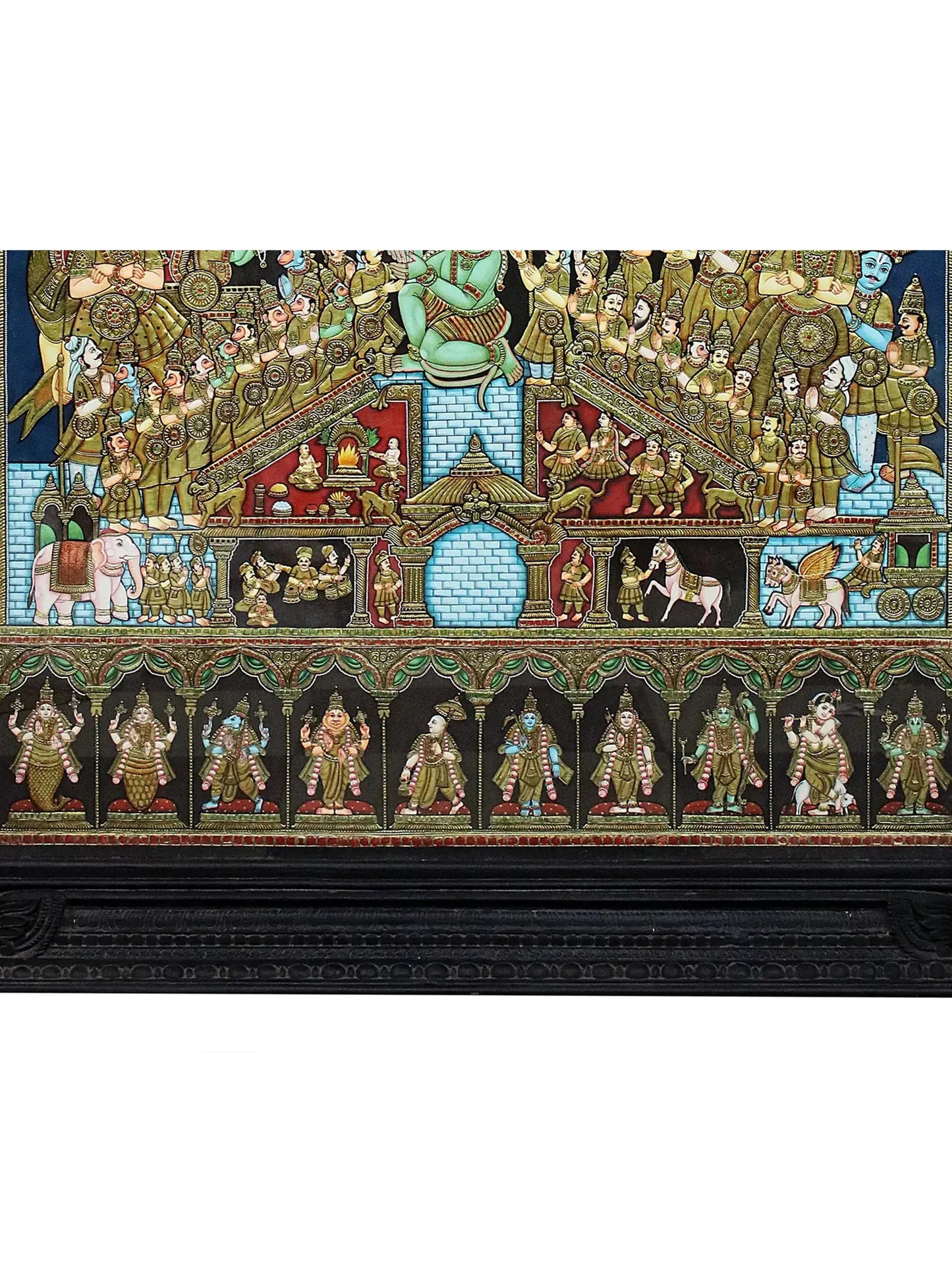 Sri Rama Pattabhishekam | Traditional Colors with 24 Karat Gold | (Winner of Shilp Guru Gold Medal Award