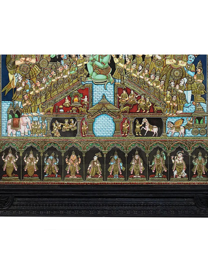 Sri Rama Pattabhishekam | Traditional Colors with 24 Karat Gold | (Winner of Shilp Guru Gold Medal Award