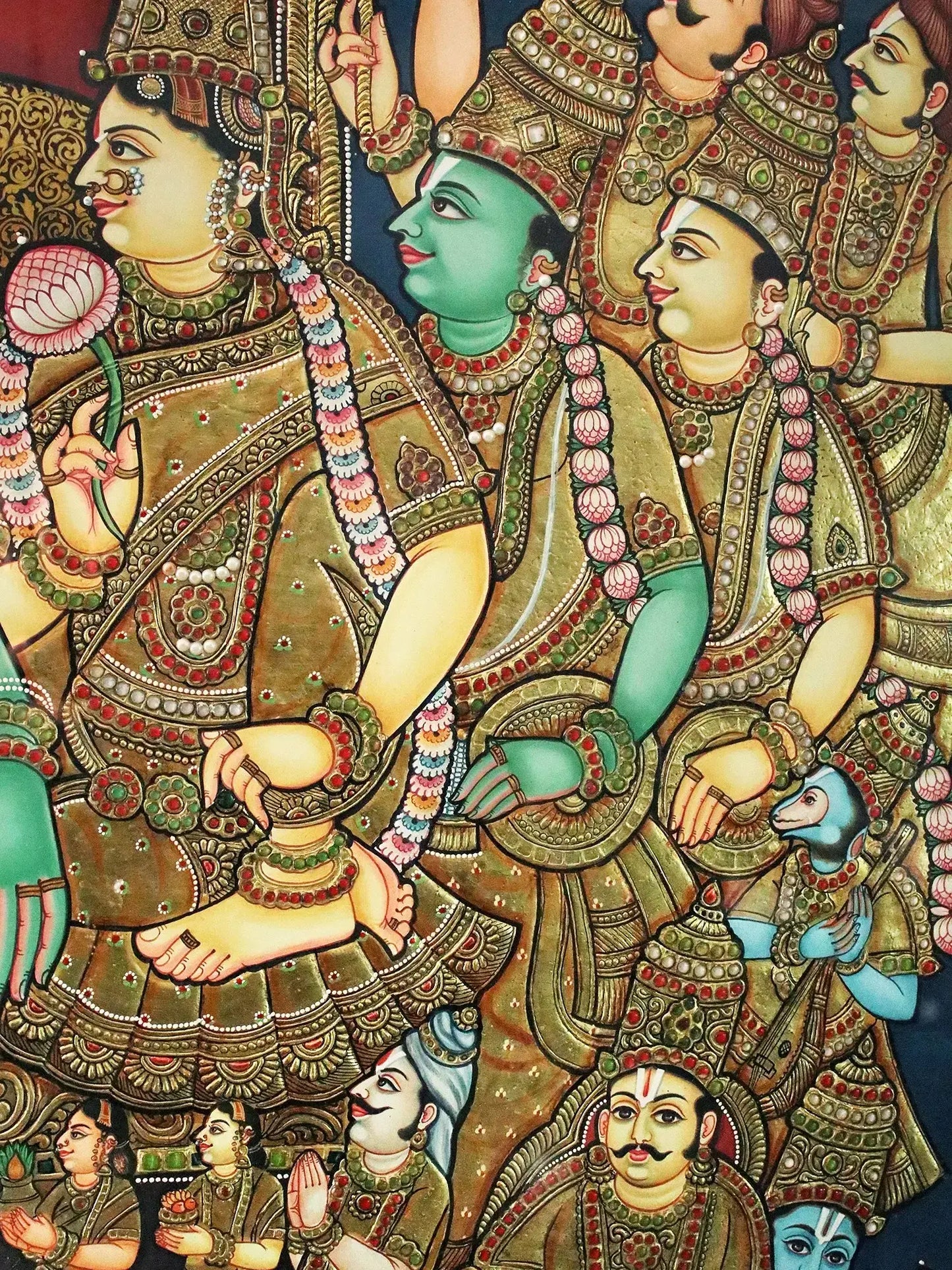 Sri Rama Pattabhishekam | Traditional Colors with 24 Karat Gold | (Winner of Shilp Guru Gold Medal Award