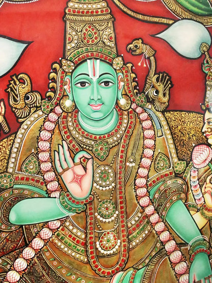 Sri Rama Pattabhishekam | Traditional Colors with 24 Karat Gold | (Winner of Shilp Guru Gold Medal Award