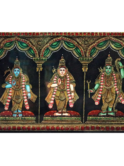 Sri Rama Pattabhishekam | Traditional Colors with 24 Karat Gold | (Winner of Shilp Guru Gold Medal Award