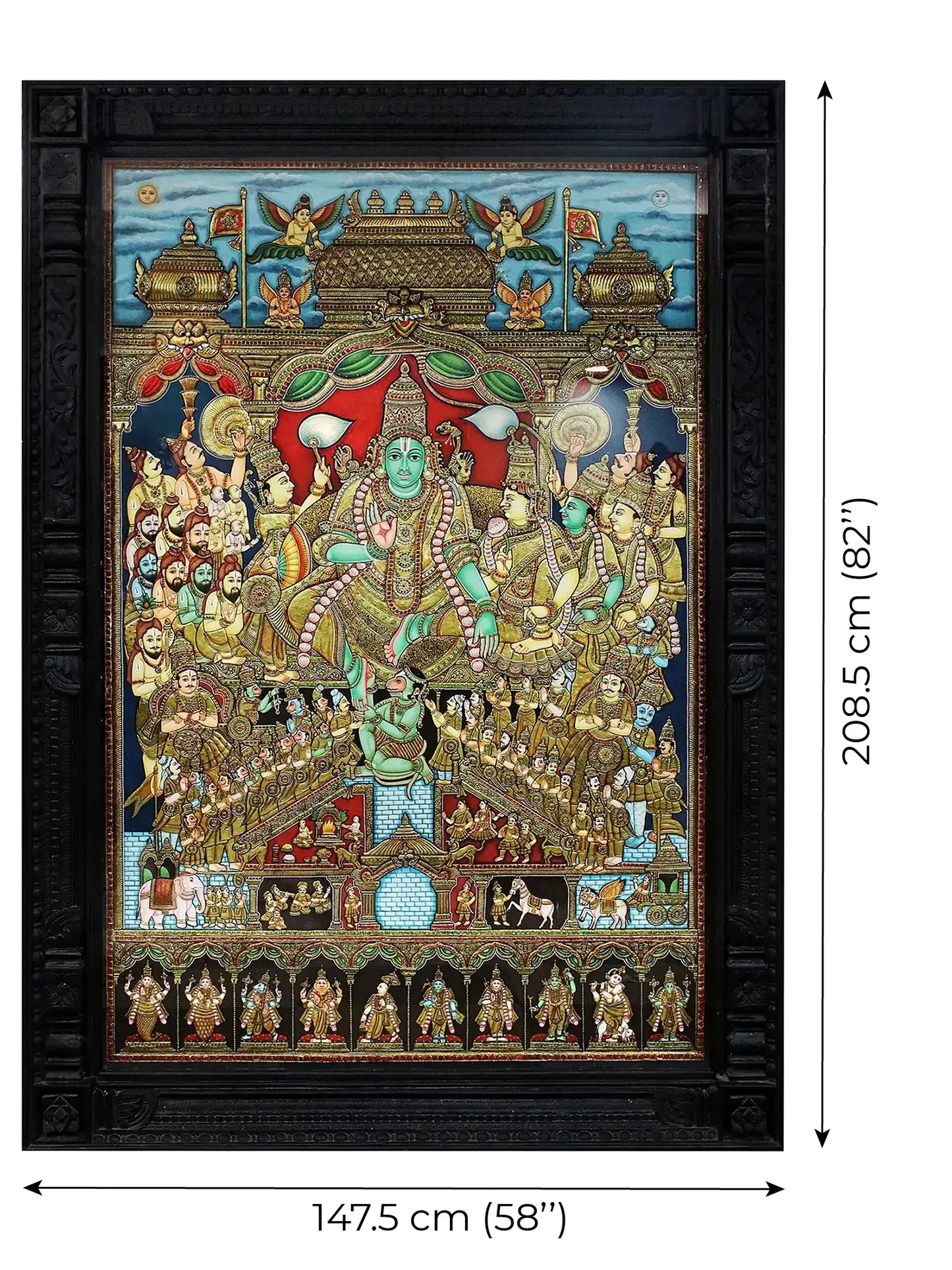 Sri Rama Pattabhishekam | Traditional Colors with 24 Karat Gold | (Winner of Shilp Guru Gold Medal Award