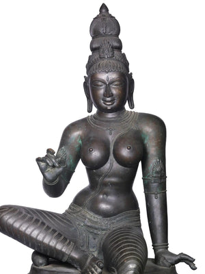 Life-Size Uma Parvati as Bhogashakti in Panchaloha Bronze – Swamimalai, Tamil Nadu