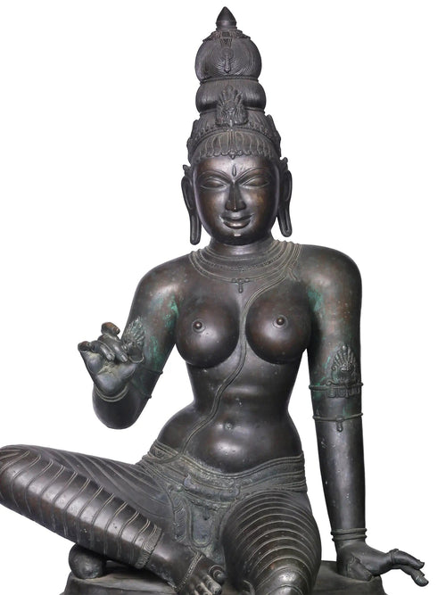 Life-Size Uma Parvati as Bhogashakti in Panchaloha Bronze – Swamimalai, Tamil Nadu