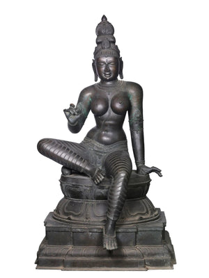 Life-Size Uma Parvati as Bhogashakti in Panchaloha Bronze