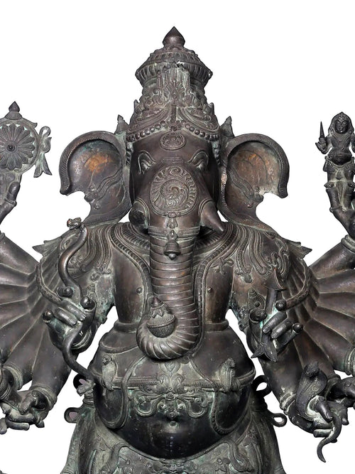 Monumental Veera Ganesha with Attendant Ganas in Bronze – Swamimalai, Tamil Nadu
