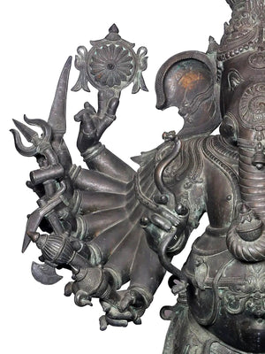 Monumental Veera Ganesha with Attendant Ganas in Bronze – Swamimalai, Tamil Nadu