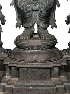 Monumental Veera Ganesha with Attendant Ganas in Bronze – Swamimalai, Tamil Nadu