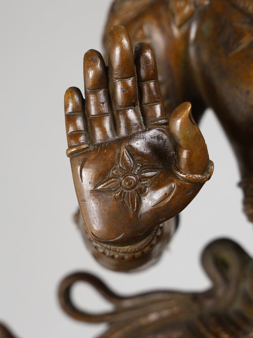 Kaliya- Mardana Krishna (Krishna Dancing on Serpent) in Panchaloha Bronze – Swamimalai, Tamil Nadu