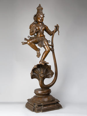 Kaliya- Mardana Krishna (Krishna Dancing on Serpent) in Panchaloha Bronze – Swamimalai, Tamil Nadu
