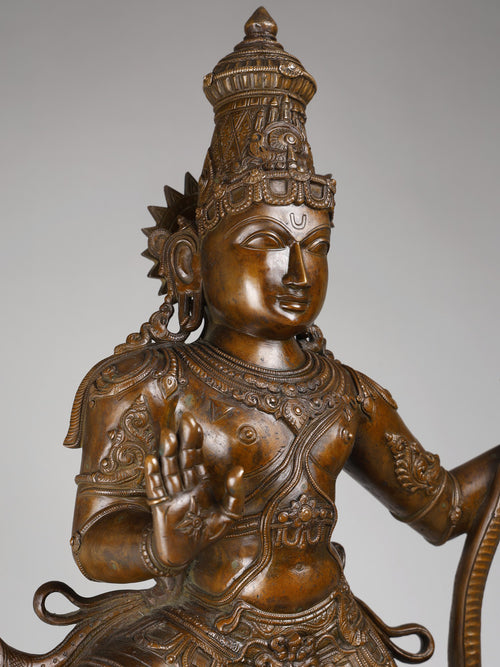 Kaliya- Mardana Krishna (Krishna Dancing on Serpent) in Panchaloha Bronze – Swamimalai, Tamil Nadu