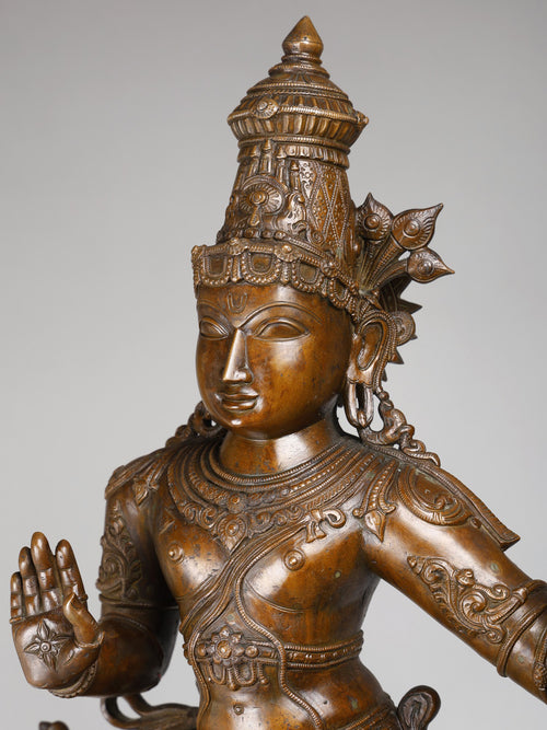 Kaliya- Mardana Krishna (Krishna Dancing on Serpent) in Panchaloha Bronze – Swamimalai, Tamil Nadu