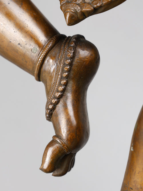 Kaliya- Mardana Krishna (Krishna Dancing on Serpent) in Panchaloha Bronze – Swamimalai, Tamil Nadu