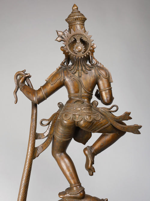 Kaliya- Mardana Krishna (Krishna Dancing on Serpent) in Panchaloha Bronze – Swamimalai, Tamil Nadu