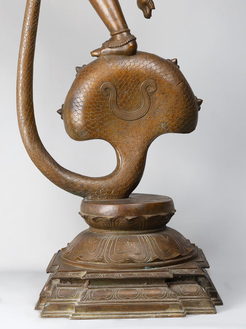 Kaliya- Mardana Krishna (Krishna Dancing on Serpent) in Panchaloha Bronze – Swamimalai, Tamil Nadu
